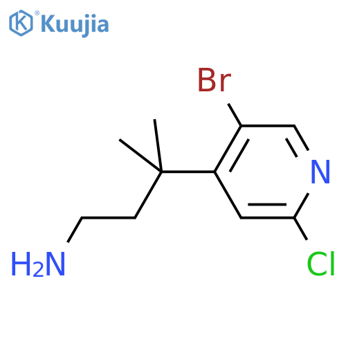 3-(5-bromo-2-chloropyridin-4-yl)-3-methylbutan-1-amine structure