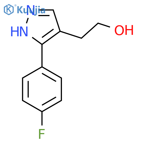 2-3-(4-fluorophenyl)-1H-pyrazol-4-ylethan-1-ol structure