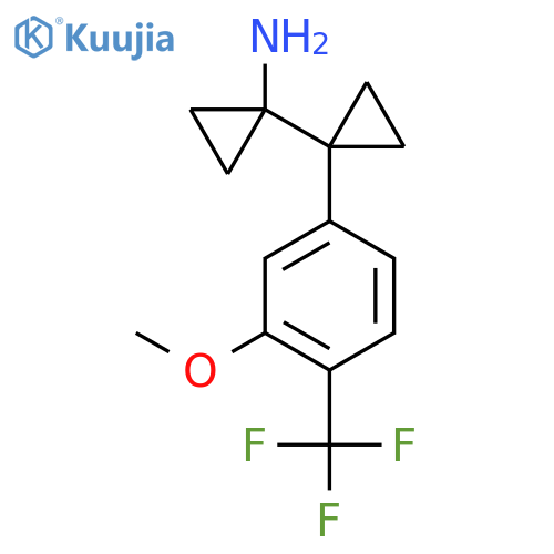 1-{1-3-methoxy-4-(trifluoromethyl)phenylcyclopropyl}cyclopropan-1-amine structure