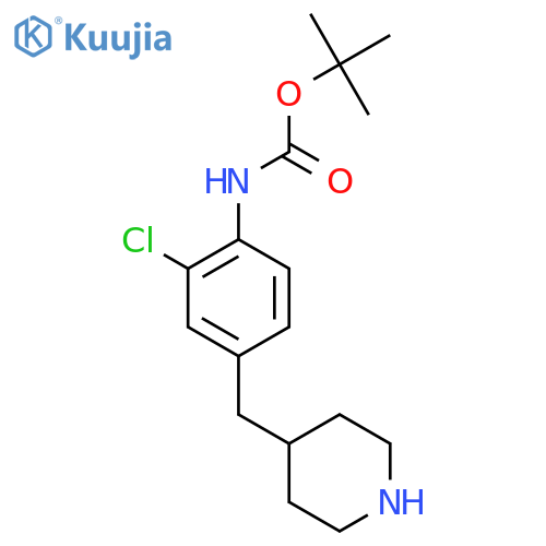 tert-butyl N-{2-chloro-4-(piperidin-4-yl)methylphenyl}carbamate structure