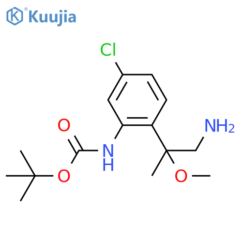 tert-butyl N-2-(1-amino-2-methoxypropan-2-yl)-5-chlorophenylcarbamate structure