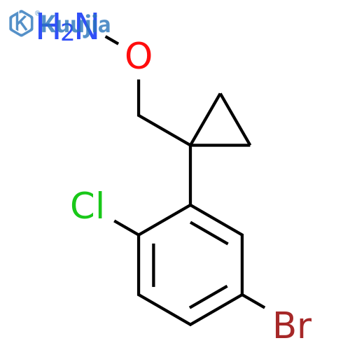 O-{1-(5-bromo-2-chlorophenyl)cyclopropylmethyl}hydroxylamine structure