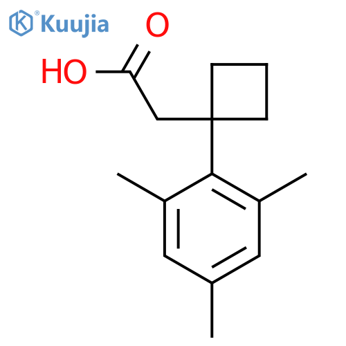 2-1-(2,4,6-trimethylphenyl)cyclobutylacetic acid structure