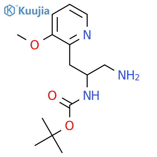 tert-butyl N-1-amino-3-(3-methoxypyridin-2-yl)propan-2-ylcarbamate structure