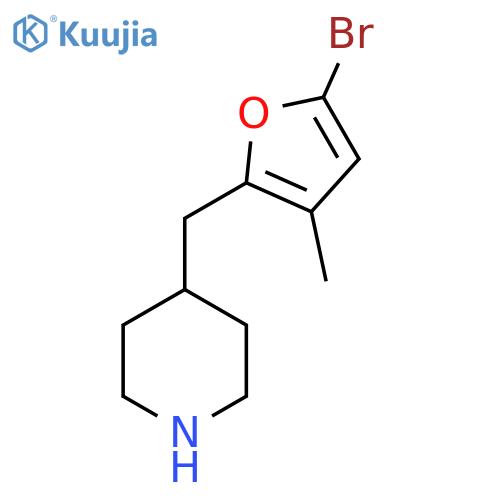 4-(5-bromo-3-methylfuran-2-yl)methylpiperidine structure