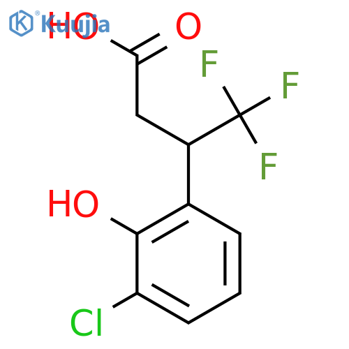 3-(3-chloro-2-hydroxyphenyl)-4,4,4-trifluorobutanoic acid structure