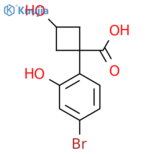 1-(4-bromo-2-hydroxyphenyl)-3-hydroxycyclobutane-1-carboxylic acid structure