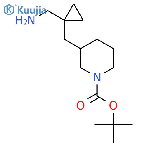 tert-butyl 3-{1-(aminomethyl)cyclopropylmethyl}piperidine-1-carboxylate structure