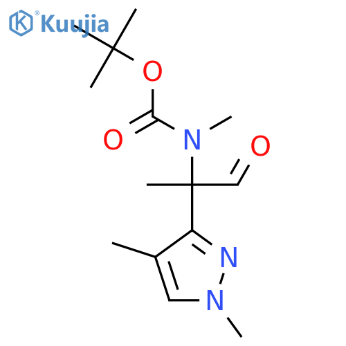 tert-butyl N-2-(1,4-dimethyl-1H-pyrazol-3-yl)-1-oxopropan-2-yl-N-methylcarbamate structure