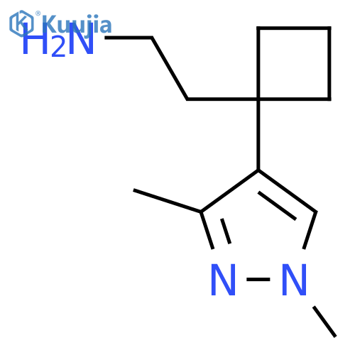 2-1-(1,3-dimethyl-1H-pyrazol-4-yl)cyclobutylethan-1-amine structure