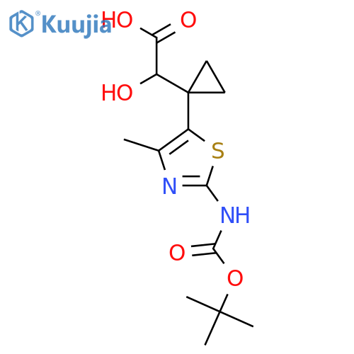 2-1-(2-{(tert-butoxy)carbonylamino}-4-methyl-1,3-thiazol-5-yl)cyclopropyl-2-hydroxyacetic acid structure