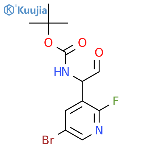 tert-butyl N-1-(5-bromo-2-fluoropyridin-3-yl)-2-oxoethylcarbamate structure
