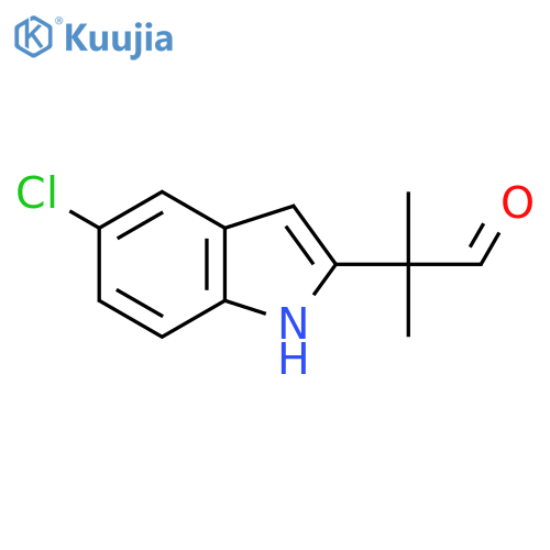 2-(5-chloro-1H-indol-2-yl)-2-methylpropanal structure