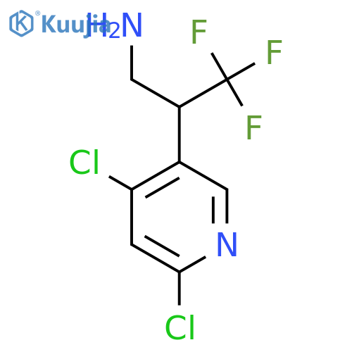 2-(4,6-dichloropyridin-3-yl)-3,3,3-trifluoropropan-1-amine structure