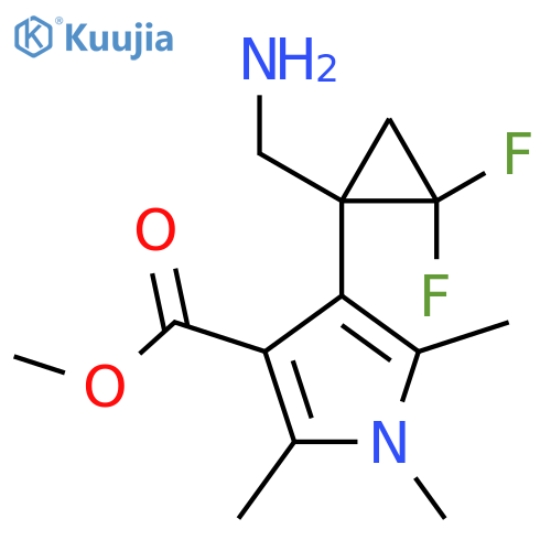 methyl 4-1-(aminomethyl)-2,2-difluorocyclopropyl-1,2,5-trimethyl-1H-pyrrole-3-carboxylate structure