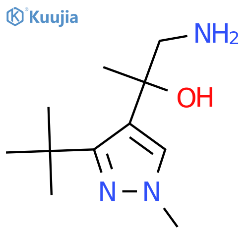 1-amino-2-(3-tert-butyl-1-methyl-1H-pyrazol-4-yl)propan-2-ol structure