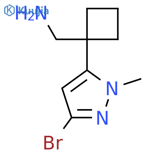 1-(3-bromo-1-methyl-1H-pyrazol-5-yl)cyclobutylmethanamine structure