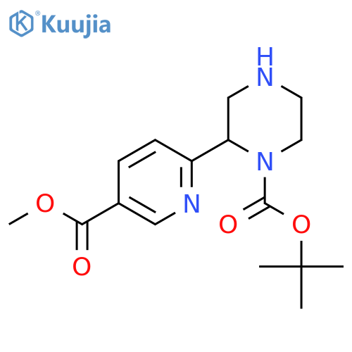 tert-butyl 2-5-(methoxycarbonyl)pyridin-2-ylpiperazine-1-carboxylate structure