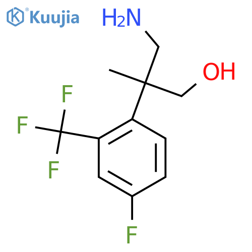 3-amino-2-4-fluoro-2-(trifluoromethyl)phenyl-2-methylpropan-1-ol structure