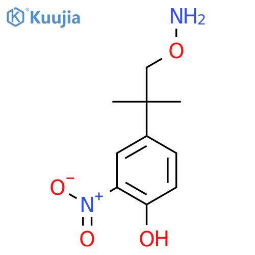 4-1-(aminooxy)-2-methylpropan-2-yl-2-nitrophenol structure