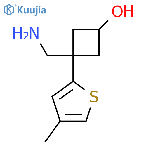 3-(aminomethyl)-3-(4-methylthiophen-2-yl)cyclobutan-1-ol structure