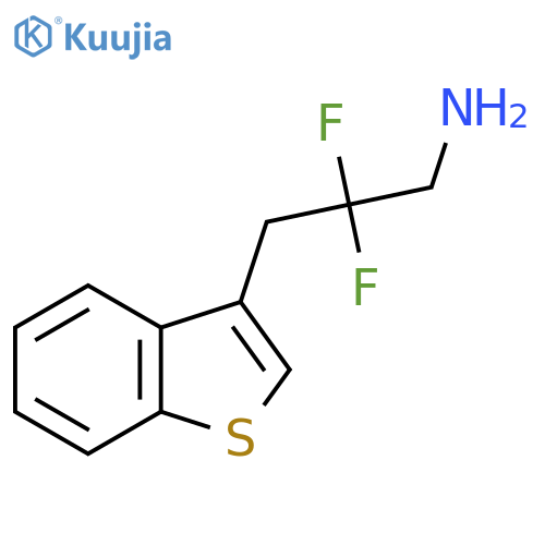 3-(1-benzothiophen-3-yl)-2,2-difluoropropan-1-amine structure