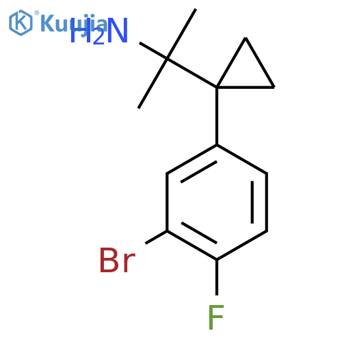 2-1-(3-bromo-4-fluorophenyl)cyclopropylpropan-2-amine structure