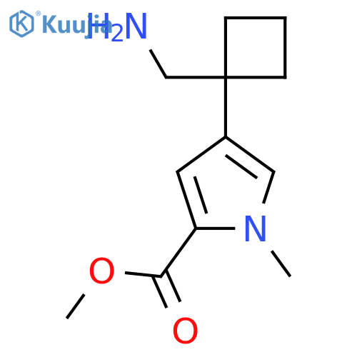 methyl 4-1-(aminomethyl)cyclobutyl-1-methyl-1H-pyrrole-2-carboxylate structure