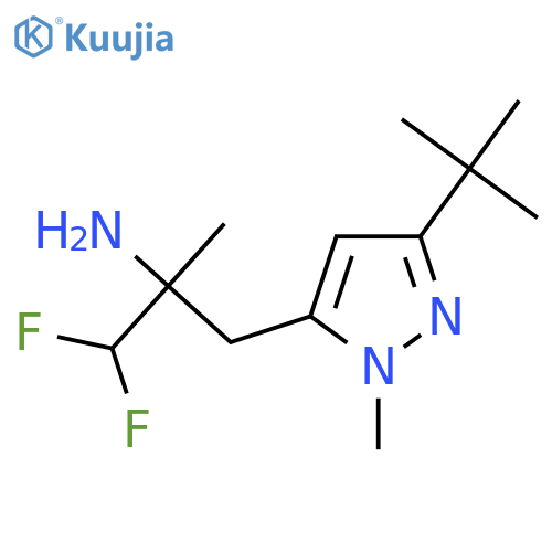 3-(3-tert-butyl-1-methyl-1H-pyrazol-5-yl)-1,1-difluoro-2-methylpropan-2-amine structure