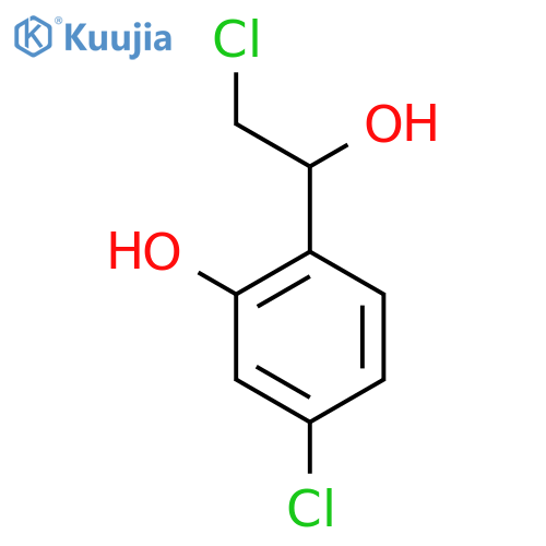 5-chloro-2-(2-chloro-1-hydroxyethyl)phenol structure