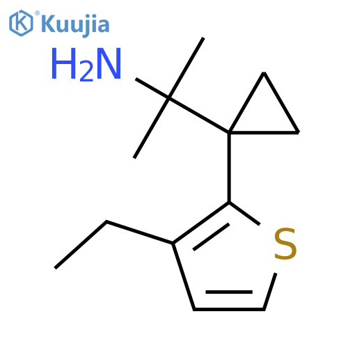 2-1-(3-ethylthiophen-2-yl)cyclopropylpropan-2-amine structure