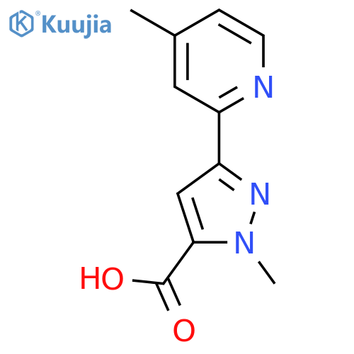 1-methyl-3-(4-methylpyridin-2-yl)-1H-pyrazole-5-carboxylic acid structure