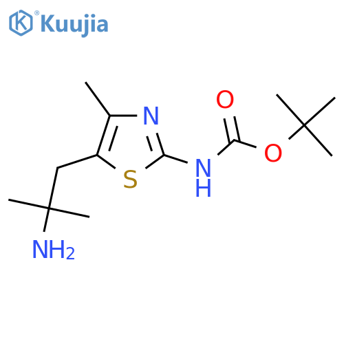 tert-butyl N-5-(2-amino-2-methylpropyl)-4-methyl-1,3-thiazol-2-ylcarbamate structure