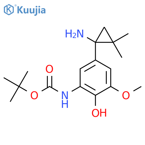 tert-butyl N-5-(1-amino-2,2-dimethylcyclopropyl)-2-hydroxy-3-methoxyphenylcarbamate structure