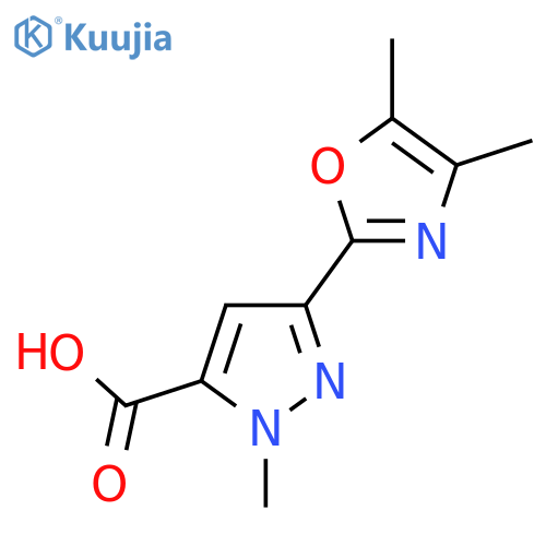 3-(dimethyl-1,3-oxazol-2-yl)-1-methyl-1H-pyrazole-5-carboxylic acid structure