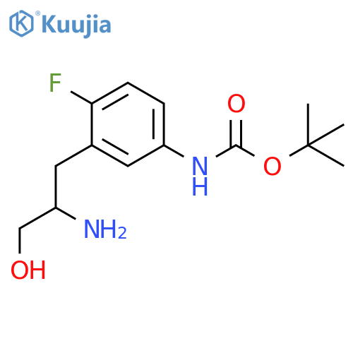tert-butyl N-3-(2-amino-3-hydroxypropyl)-4-fluorophenylcarbamate structure