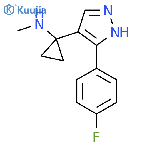 1-3-(4-fluorophenyl)-1H-pyrazol-4-yl-N-methylcyclopropan-1-amine structure