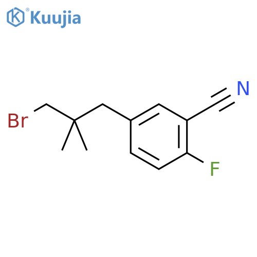 5-(3-bromo-2,2-dimethylpropyl)-2-fluorobenzonitrile structure
