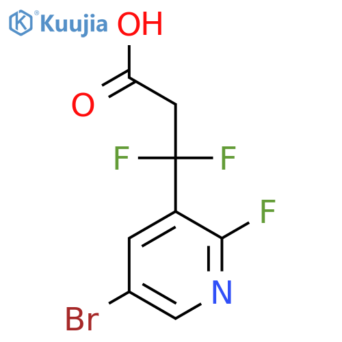 3-(5-bromo-2-fluoropyridin-3-yl)-3,3-difluoropropanoic acid structure
