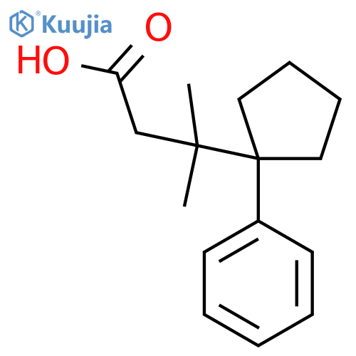 3-Methyl-3-(1-phenylcyclopentyl)butanoic acid structure