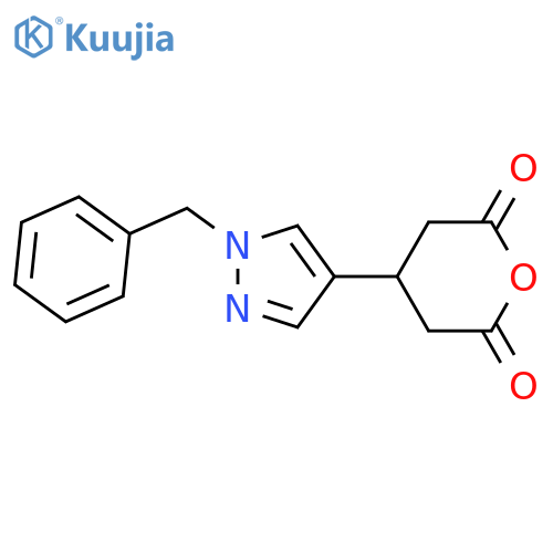 4-(1-benzyl-1H-pyrazol-4-yl)oxane-2,6-dione structure