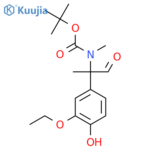 tert-butyl N-2-(3-ethoxy-4-hydroxyphenyl)-1-oxopropan-2-yl-N-methylcarbamate structure