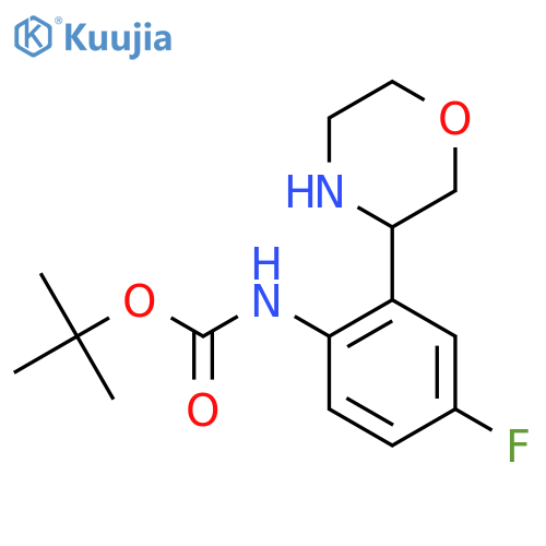 tert-butyl N-4-fluoro-2-(morpholin-3-yl)phenylcarbamate structure