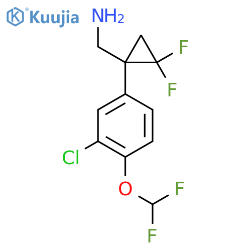 {1-3-chloro-4-(difluoromethoxy)phenyl-2,2-difluorocyclopropyl}methanamine structure