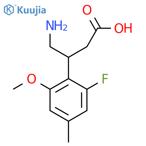 4-amino-3-(2-fluoro-6-methoxy-4-methylphenyl)butanoic acid structure