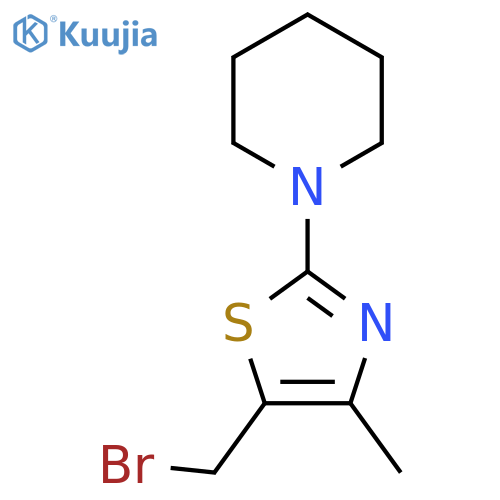 1-5-(bromomethyl)-4-methyl-1,3-thiazol-2-ylpiperidine structure