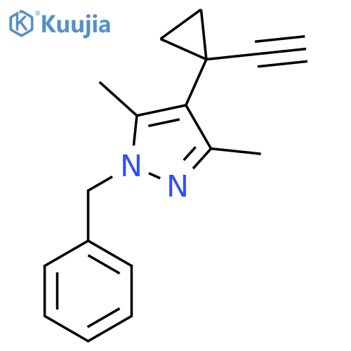 1-benzyl-4-(1-ethynylcyclopropyl)-3,5-dimethyl-1H-pyrazole structure