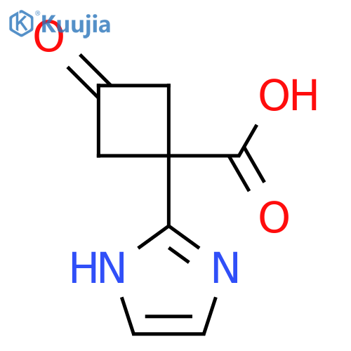 1-(1H-imidazol-2-yl)-3-oxocyclobutane-1-carboxylic acid structure