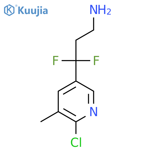 3-(6-chloro-5-methylpyridin-3-yl)-3,3-difluoropropan-1-amine structure