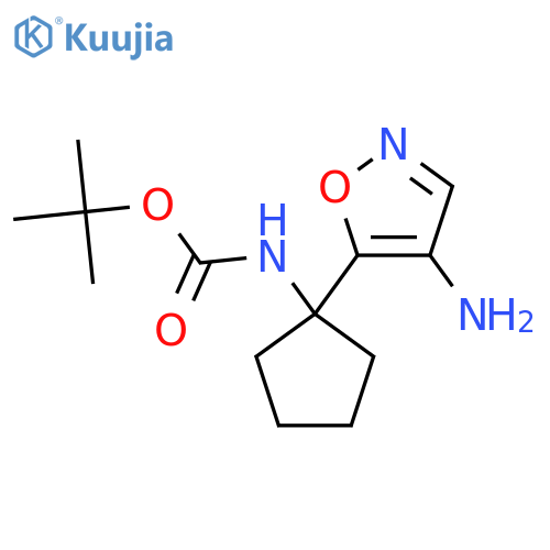 tert-butyl N-1-(4-amino-1,2-oxazol-5-yl)cyclopentylcarbamate structure